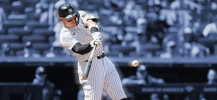 Aaron Judge hitting ball