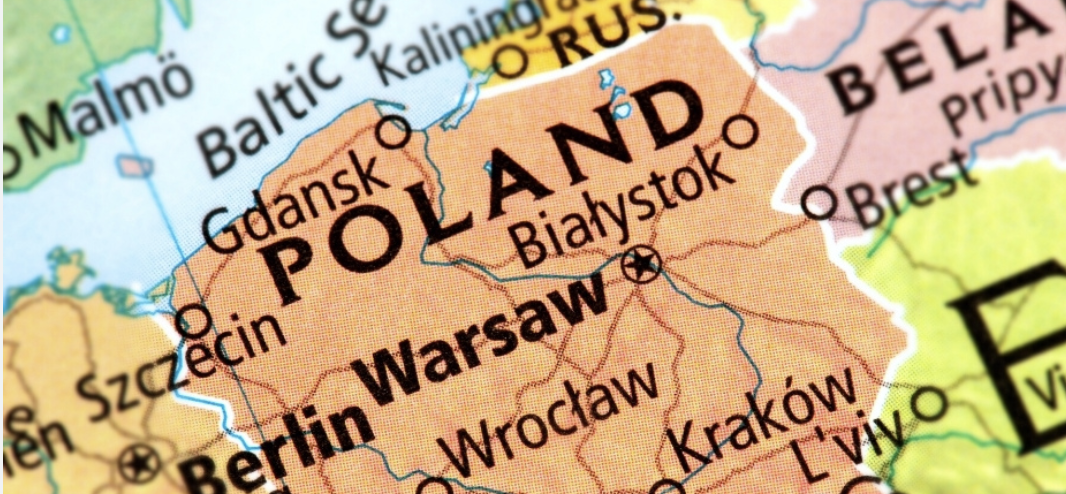Poland on a map