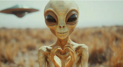 Alien and a UFO