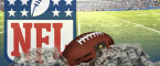 NFL logo with football in front